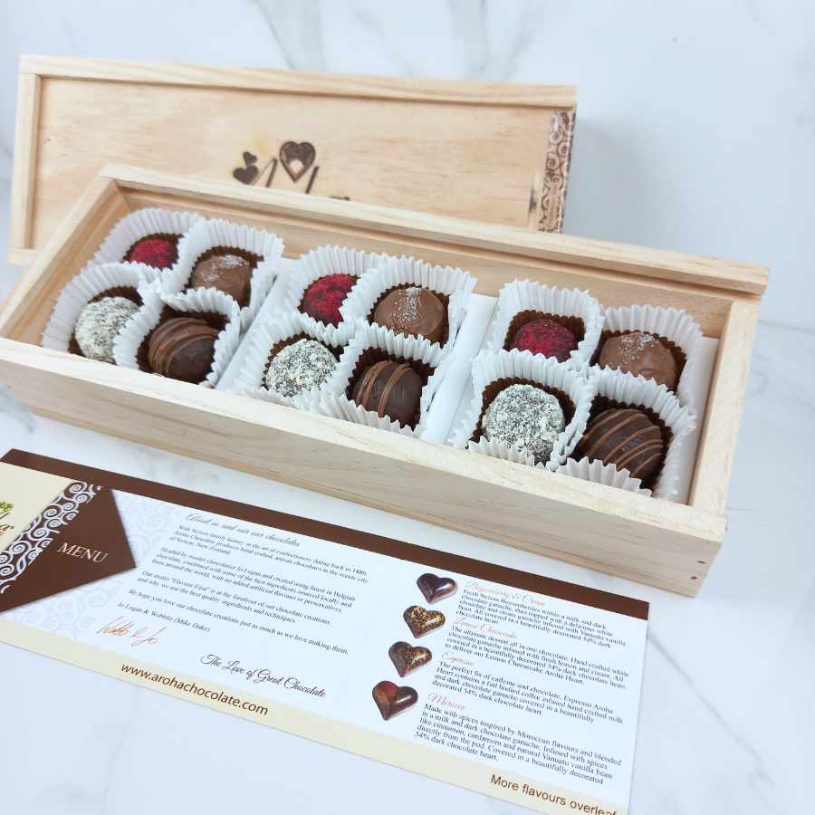 Aroha Chocolate Twelve Truffle Gift Box