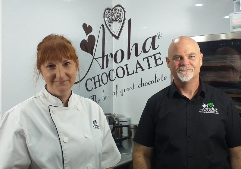 Aroha Chocolate owners Wobblie & Jo