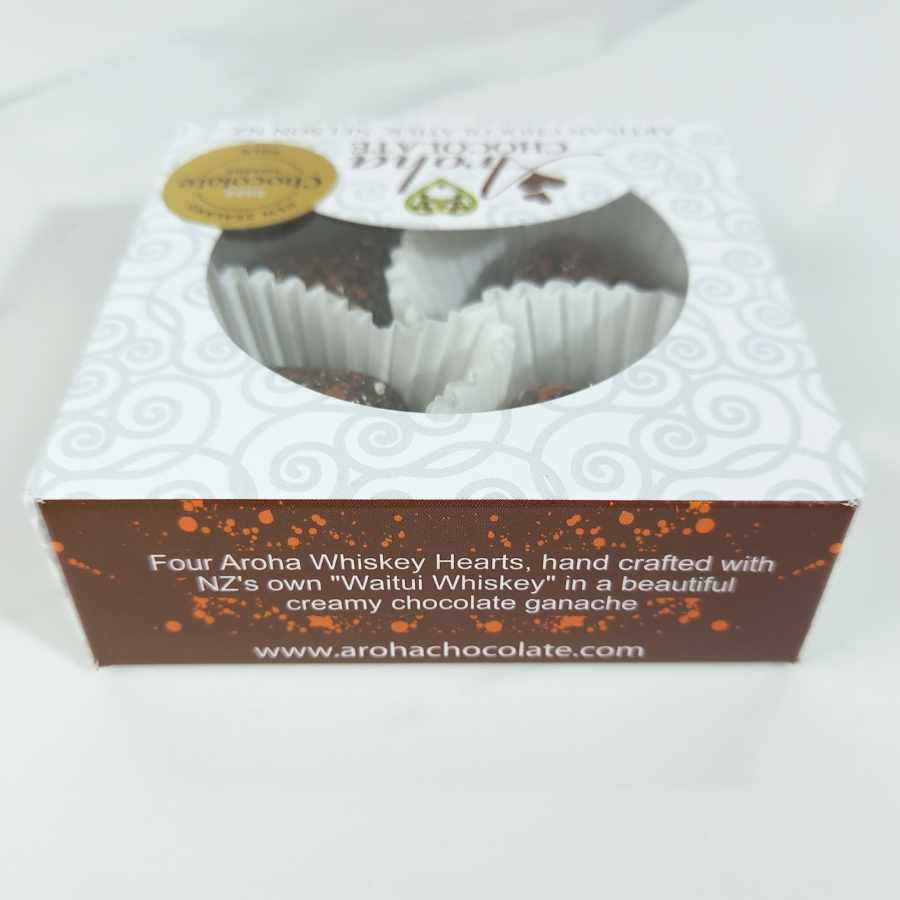 Aroha Chocolate Whiskey Hearts Box Rear