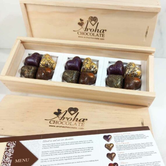 Twelve Aroha Chocolate Mixed Hearts Gift Box